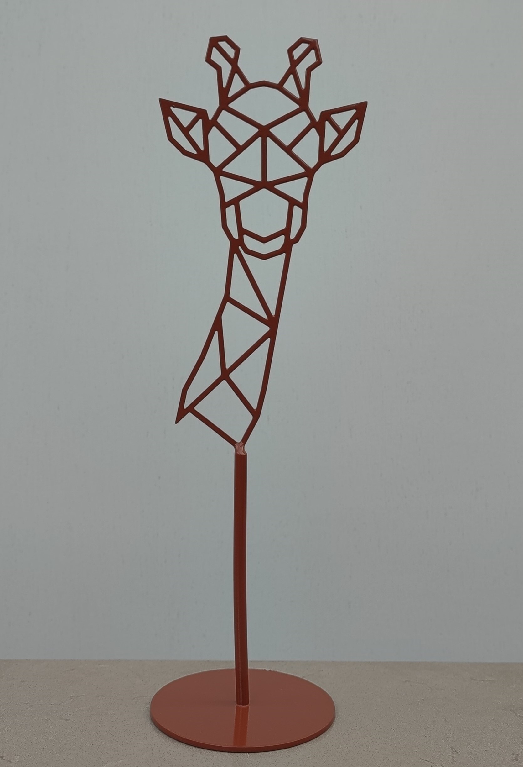 Metalen Giraffe Standbeeldje Schuin | 10 cm x 15 cm x 7 cm | Woonaccessoires