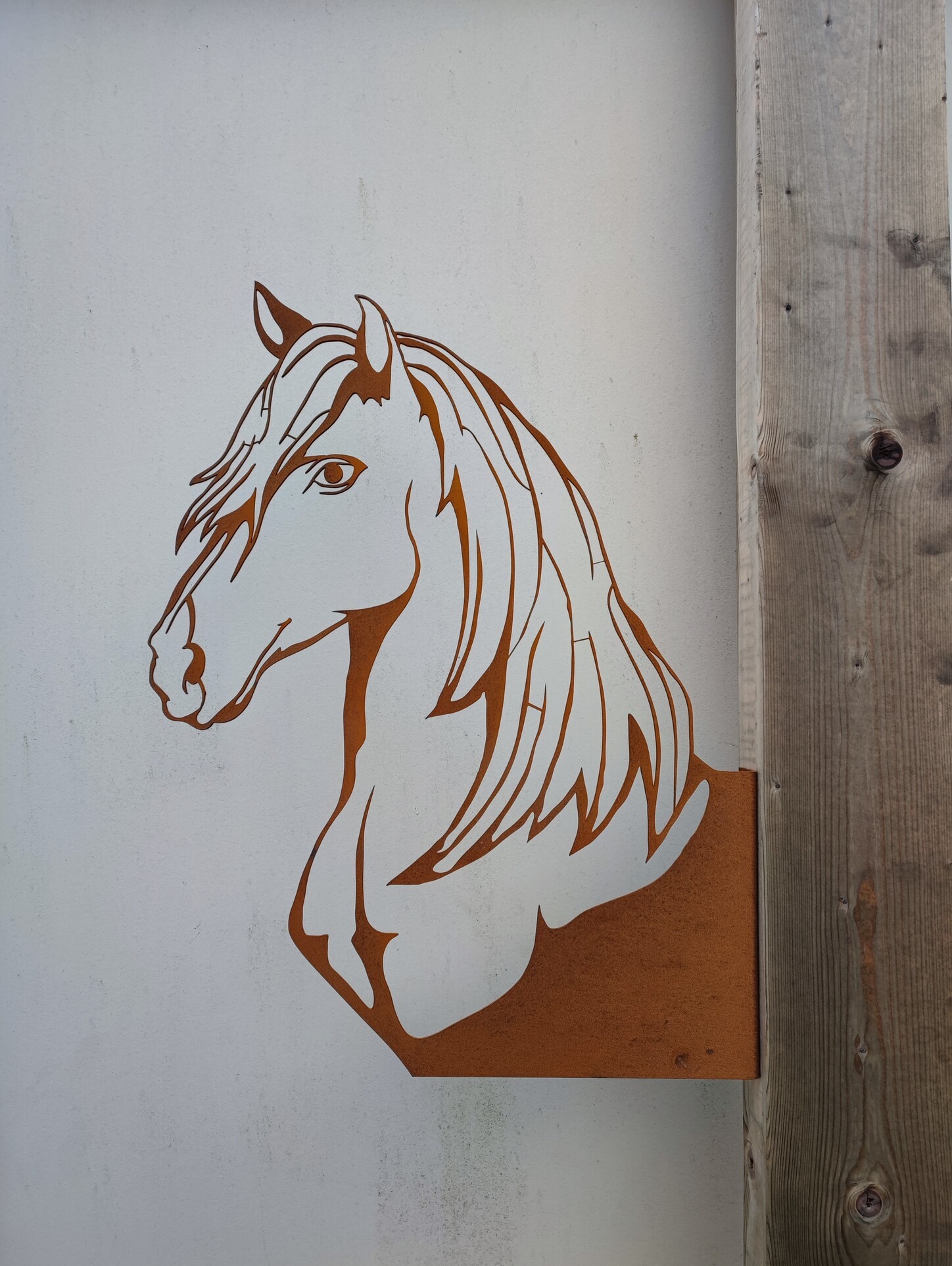 Cortenstaal Uithangbord Paard - Tuindecoratie | 70 cm x 53 cm x 5 cm | Tuinkunst