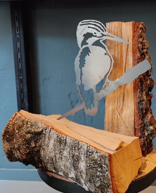 Cortenstaal IJsvogel - Tuindecoratie | 22 cm x 20 cm | Tuinkunst