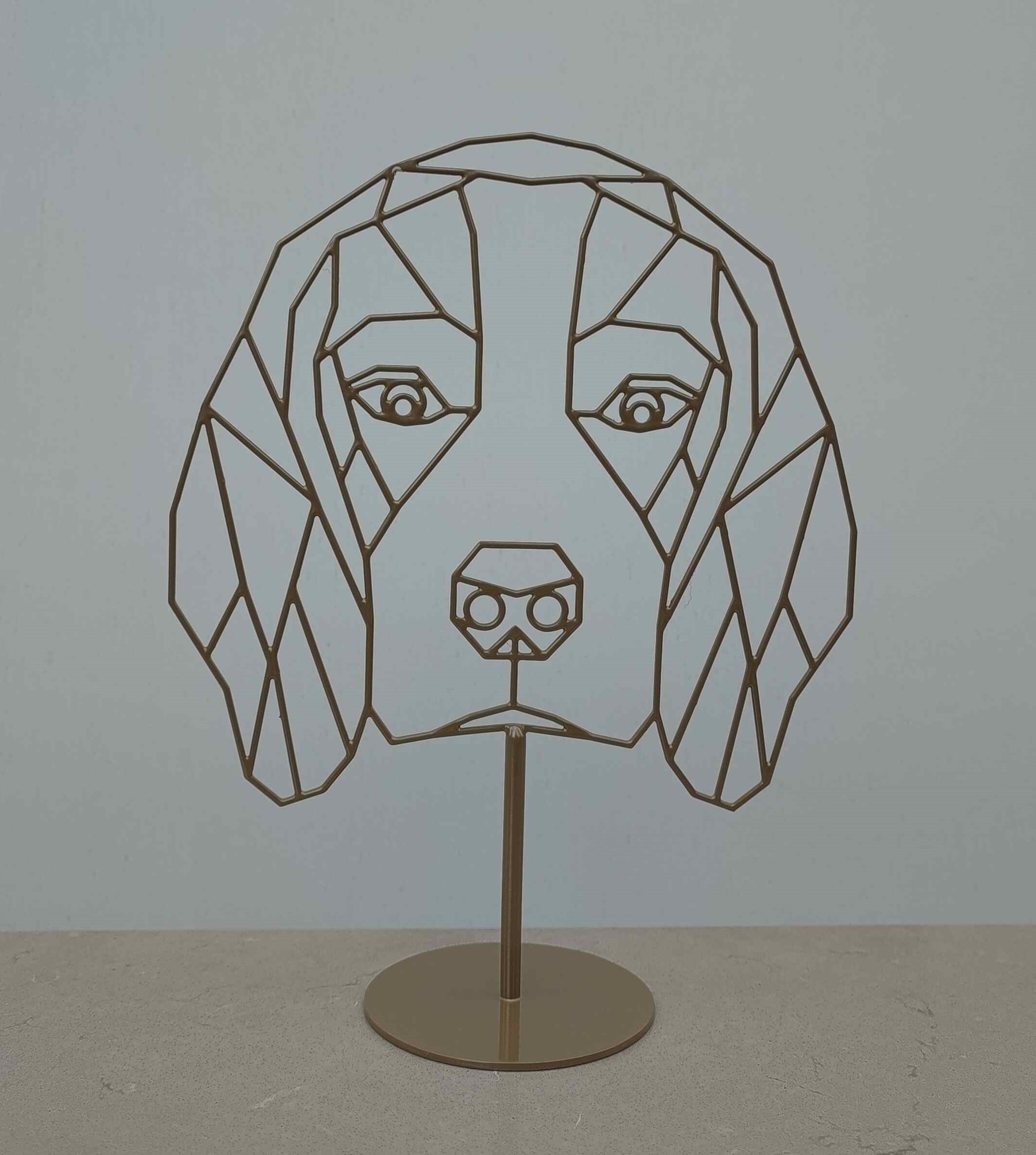 Metalen Hondenkop Standbeeldje Beagle | 10 cm x 15 cm x 7 cm | Woonaccessoires