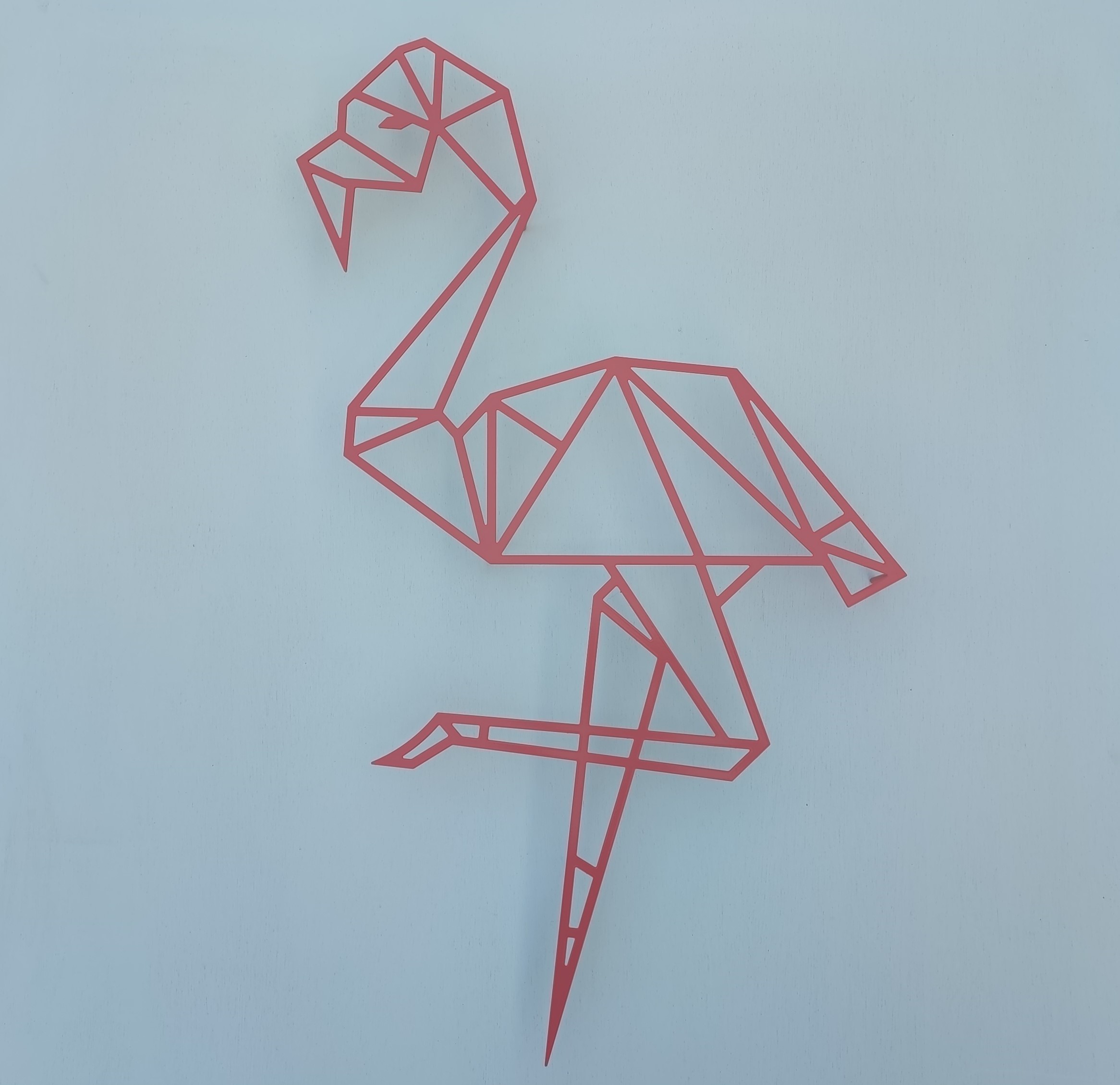 Metalen Flamingo - Wanddecoratie | 52 cm x 80 cm | Muurdecoratie