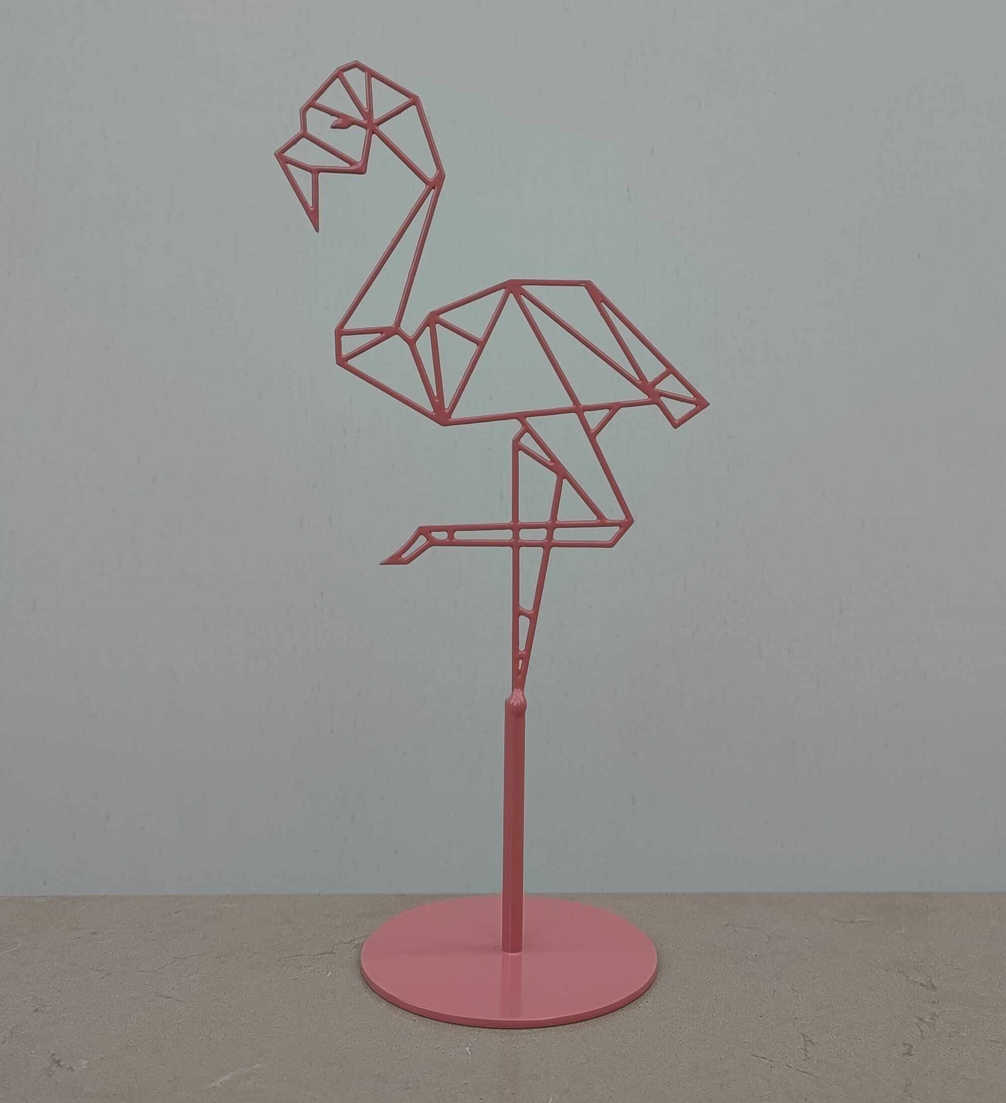 Metalen Flamingo Standbeeldje | 10 cm x 15 cm x 7 cm | Woonaccessoires