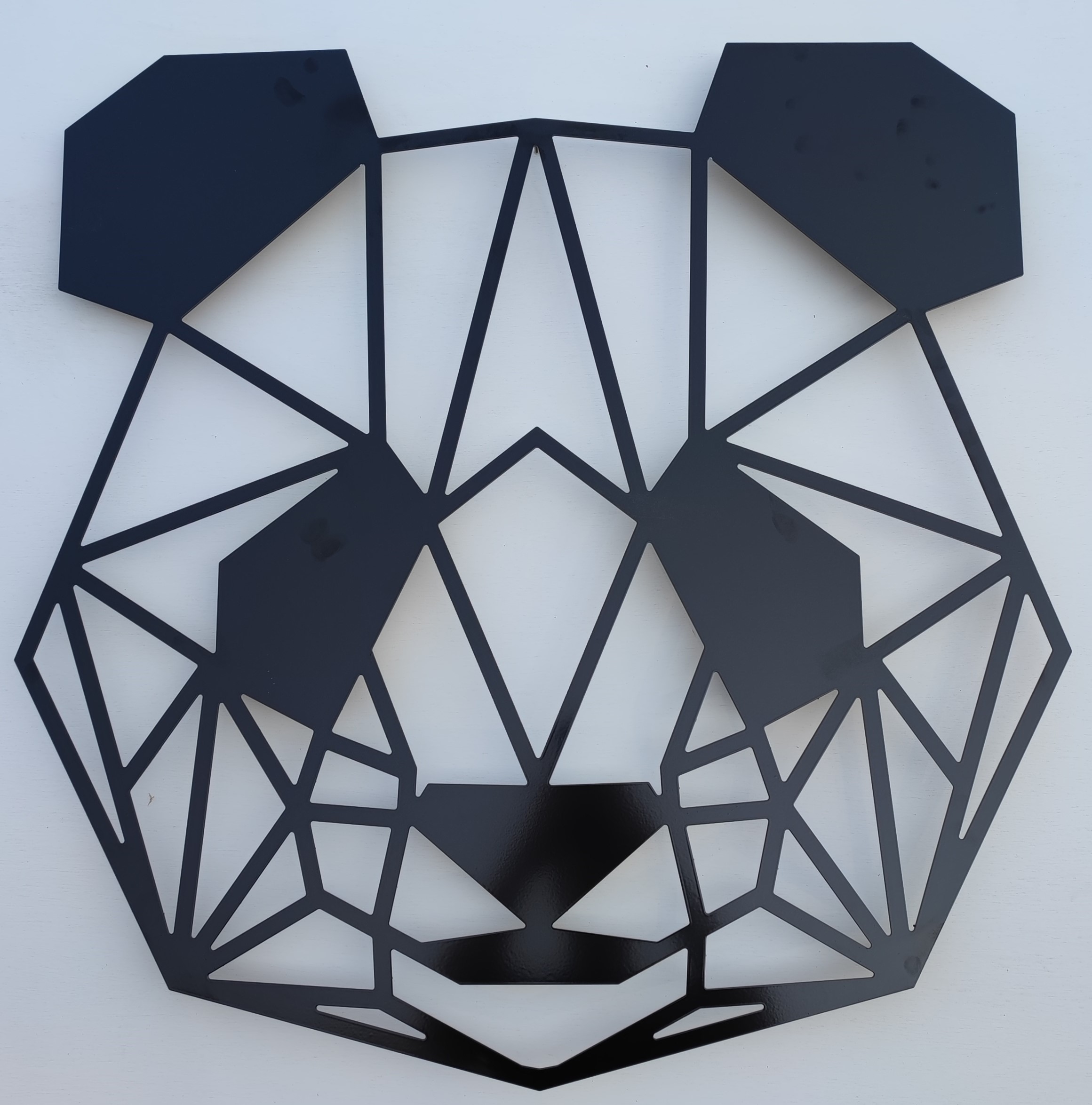 Metalen Pandakop - Wanddecoratie | 80 cm x 80 cm | Muurdecoratie