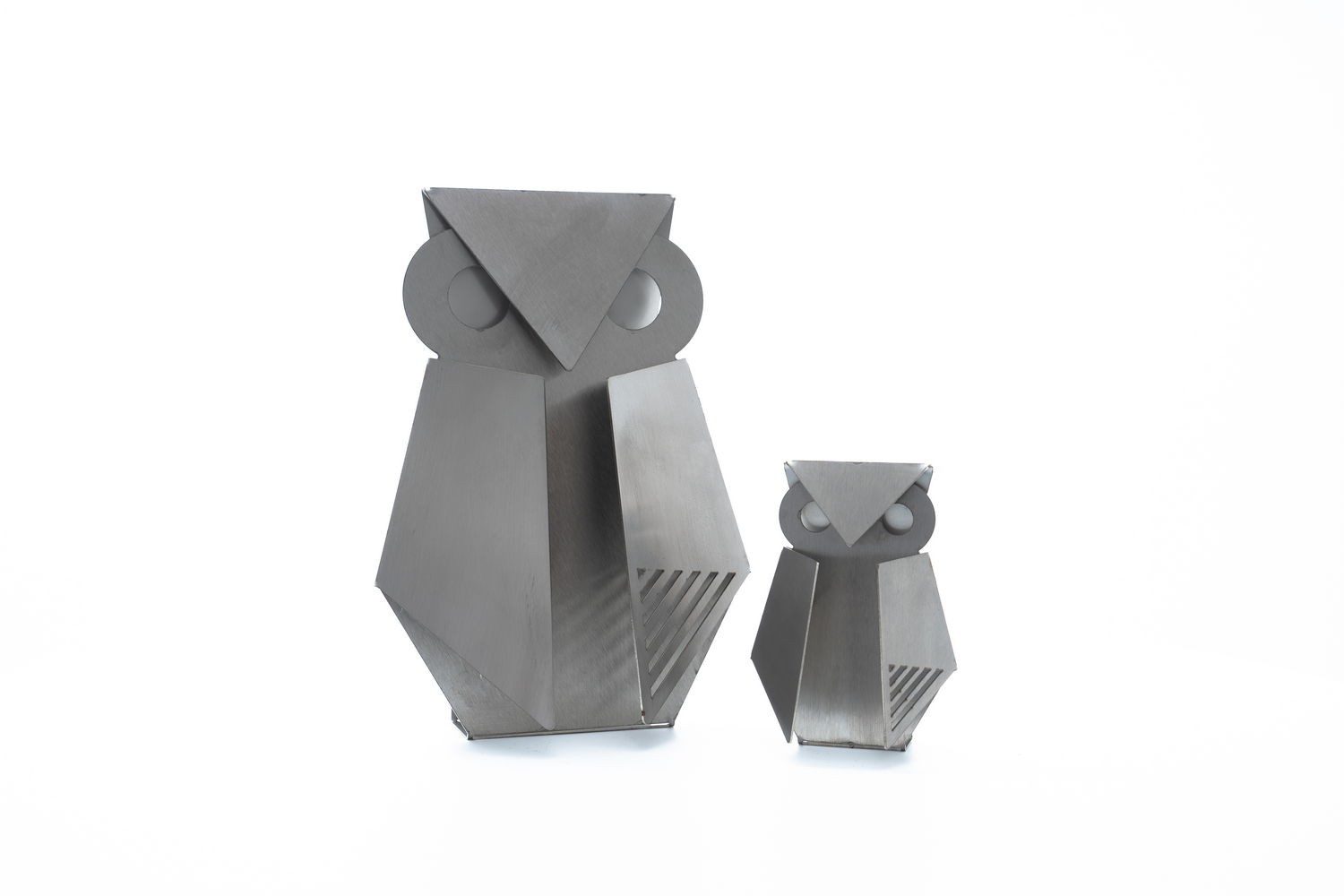 RVS Origami Vogel Uil Groot - Standbeeldje | 50 cm x 32 cm | Woonaccessoires