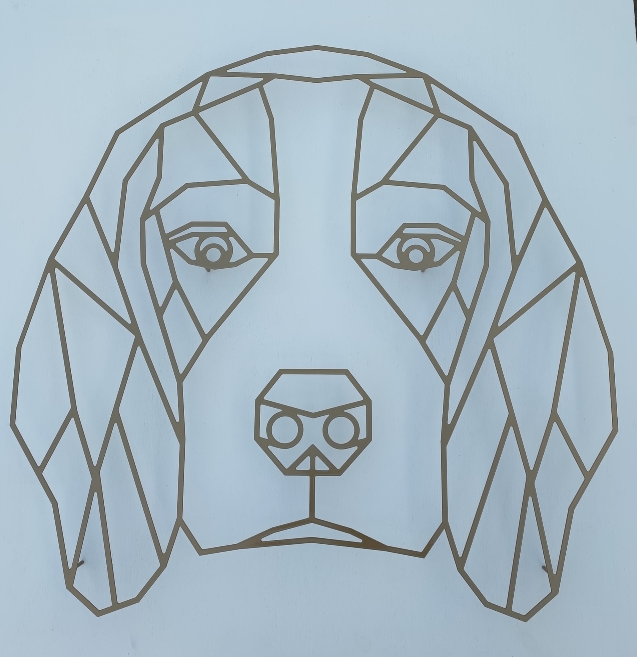 Metalen Hondenkop Beagle - Wanddecoratie | 79 cm x 81 cm | Muurdecoratie